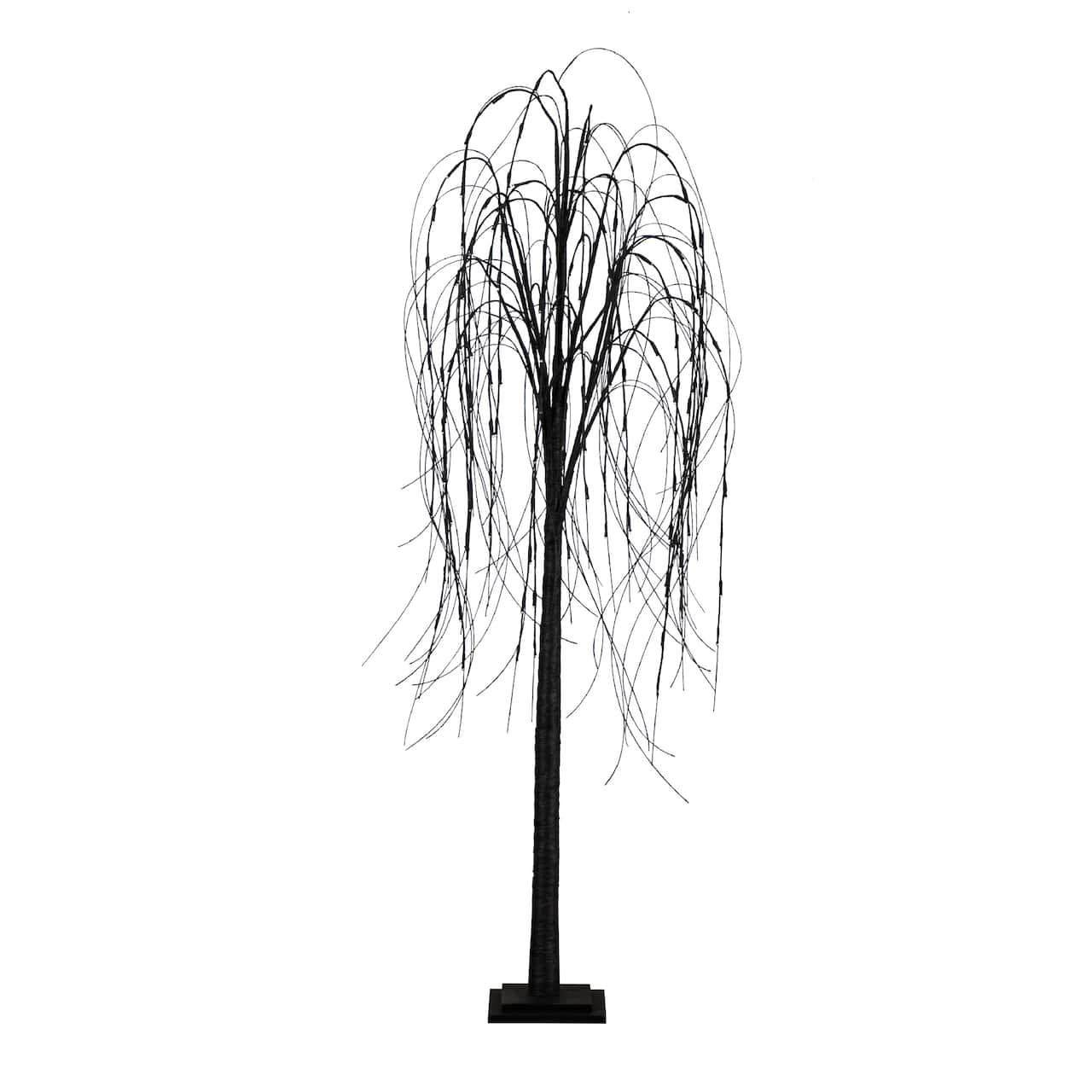 6ft. Orange & Purple LED Pre-Lit Halloween Black Willow Artificial Fall Tree